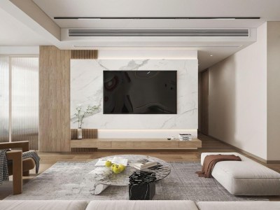 现代简约客厅3D模型下载